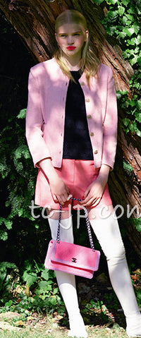 CHANEL 16C Pink Beige Collarless Jacket 40 シャネル ピンク・ベージュ・ツイード・ジャケット