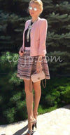 CHANEL 16C Pink Beige Collarless Jacket 40 シャネル ピンク・ベージュ・ツイード・ジャケット