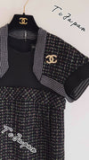 CHANEL 13S Knit Bolero Tweed Dress 36 38 シャネル ボレロ・メッシュ・ブラック ワンピース 即発