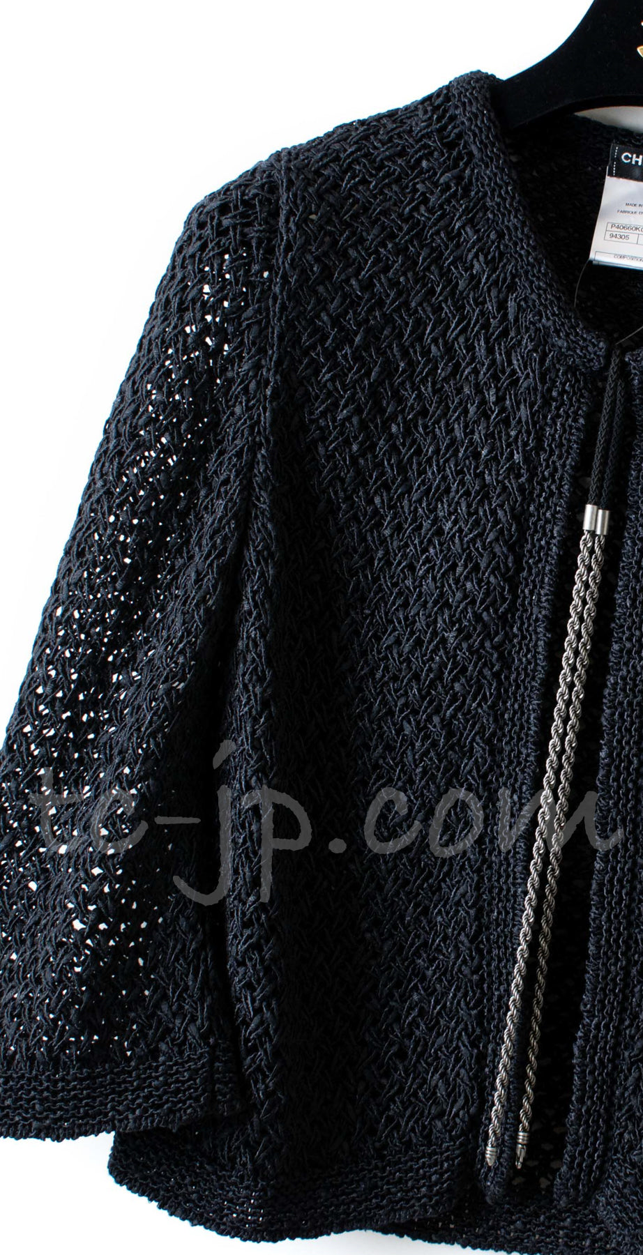 CHANEL 11S Black Knit Chain Cardigan Dress 34  シャネル ブラック・ワンピース・チェーン・カーディガン - TC JAPAN
