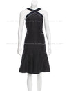 CHANEL 05A Black Silk Pearl Trim Dress 34 シャネル ブラック・リボン パール トリム ワンピース 即発
