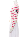 CHANEL 20C Navy Ivory CC Logo Cashmere Sweater 40 シャネル アイボリー ネイビー・CCロゴ・カシミア・セーター