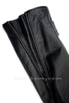 CHANEL 12A $12k Black Leather Motorcycle Jacket Coat 38 40 シャネル ブラック・モーターサイクル・レザー・ジャケット・コート 即発