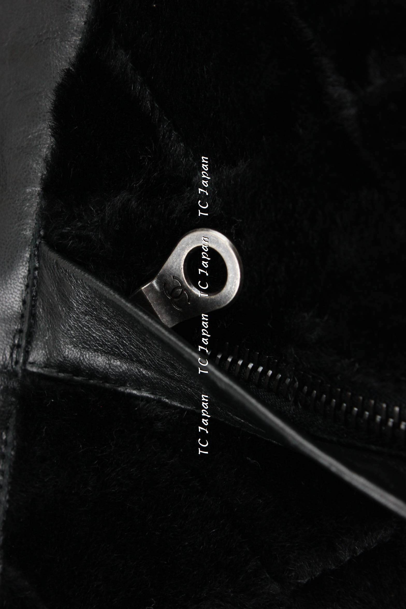 CHANEL 10A Black Leather Coat 40 シャネル ラムスキン・レザー・コート・ジャケット 即発