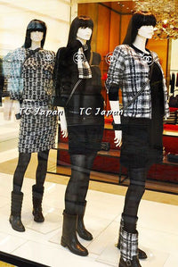 CHANEL 13A Black Nylon Zip Tweed Print Pattern Jacket 34 36 38 シャネル ツイード・プリント・ジャケット - シャネル TC JAPAN