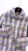CHANEL 89A Vintage Pastel Color Wool Tweed Jacket Coat 38 40 シャネル ヴィンテージ パステルカラー ウール ツイード ジャケット コート 即発