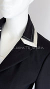 CHANEL 03S Black Silver White Trim Blazer Jacket 46 シャネル ブラック シルバーホワイト トリム ブレザー ジャケット 即発