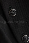 CHANEL 02S Black Cotton Silk Chiffon Organza Ribbon Tops Jacket 34 シャネル ブラック コットン シルク シフォン オーガンジー リボントップス ジャケット 即発