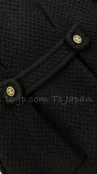 CHANEL 01A Black Double Wool Jacket Coat 38 40 シャネル ブラック ウール ダブル ジャケット コート 即発