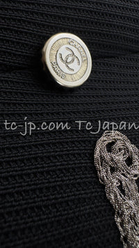 CHANEL 06S Navy Black Silver Napoleon Military Cotton Blazer Jacket 40 42 シャネル ネイビー・ブラック・ミリタリー・ナポレオン・コットン・ブレザー ジャケット 即発 - TC JAPAN