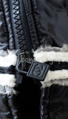 CHANEL 09A Black White Zip Up Jacket Coat 34 シャネル ブラック ホワイト 中綿パフ ジッパー ジャケット コート スポーツライン 即発