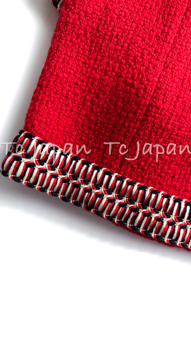 CHANEL 90A Vintage Supermodel Red Wool Jacket Coat Skirt Suit 36 38 40 42 44 シャネル ヴィンテージ・スーパーモデル・レッド・ウール ・ジャケット・コート・スカート・スーツ 即発 - TC JAPAN