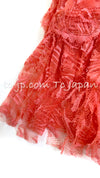Chanel 06C Coral Orange Lace Dress with Ruffle with Camellia 38 シャネル オレンジ・カメリア付・レース・ワンピース 即発