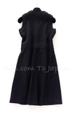CHANEL 15C Black Wool Gripoix Button Sleeveless Dress 40 シャネル ブラック ウール グリポワボタン ノースリーブ ワンピース 即発
