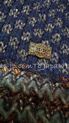 CHANEL 11PF Paris Byzance Gold Thread Mix Wool Knit Dress 34 36 38 シャネル ネイビー ミックス メタリック ニット ワンピース 即発