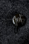 CHANEL 10A Dark Gray Black Metallic Trim Cashmere Cardigan 42 シャネル グレー ブラック メタリック トリム カシミア カーディガン 即発