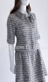 CHANEL 05A Gray Silver Mix Wool Tweed Skirt 38 シャネル グレー シルバー ふんわり ウール ツイード スカート 即発