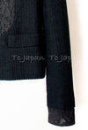 CHANEL 15S Keira Knightley Black Lace Cotton Tweed Jacket CC Button 46 シャネル  キーラ ナイトレイ着用 ブラック ツイード ジャケット ココボタン 希少サイズ  即発