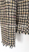 CHANEL 03S Mustard Multi Cotton Linen Tweed Fringe Jacket 38 シャネル マスタード・マルチ・コットン・リネン・ツイード・フリンジ・ジャケット