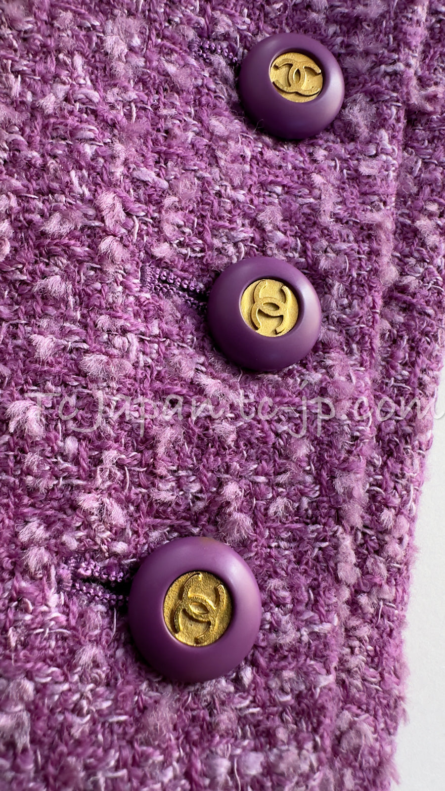 CHANEL 94S Documented ICONIC Lavender Purple Vintage Naomi Campbell Tweed  Jacket 38 シャネル ラベンダー パープル ヴィンテージ ナオミ キャンベル ツイード ジャケット 即発