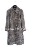 CHANEL 01A Brown Wool Silk CC Buttons Tweed Coat 38 シャネル ブラウン ウール シルク CCボタン ツイード コート 即発
