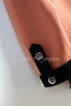 CHANEL 21B Beige Orange Black Cashmere Knit Jacket Cardigan 36 38 シャネル ベージュ・オレンジ・ブラック・バイカラー・カシミア・ニット・ジャケット・カーディガン 即発
