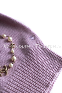 CHANEL Vintage Cashmere Lavender Purple CC Logo Tops Sweater 34 36 シャネル ヴィンテージ ラベンダー パープル CCロゴ刺繍 カシミア ニット トップス セーター 即発
