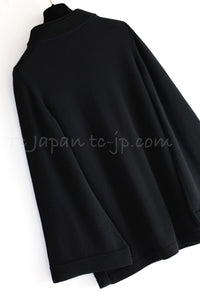 CHANEL 10PF Black Cashmere 100 Knit Runway Tunic Dress Sweater 38 40 シャネル パリ上海コレクション ブラック カシミア 肉厚 ニット チュニック トップス ワンピース セーター 即発