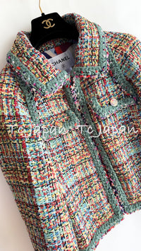 CHANEL 16C Multicolor Braided Trim Tweed Jacket 34 シャネル マルチカラー・ブレイドトリム・ツイード・ジャケット 即発
