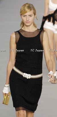 CHANEL 06S Black sheer sleeveless dress 36 シャネル ブラック・オーガンジー・ワンピース - シャネル TC JAPAN
