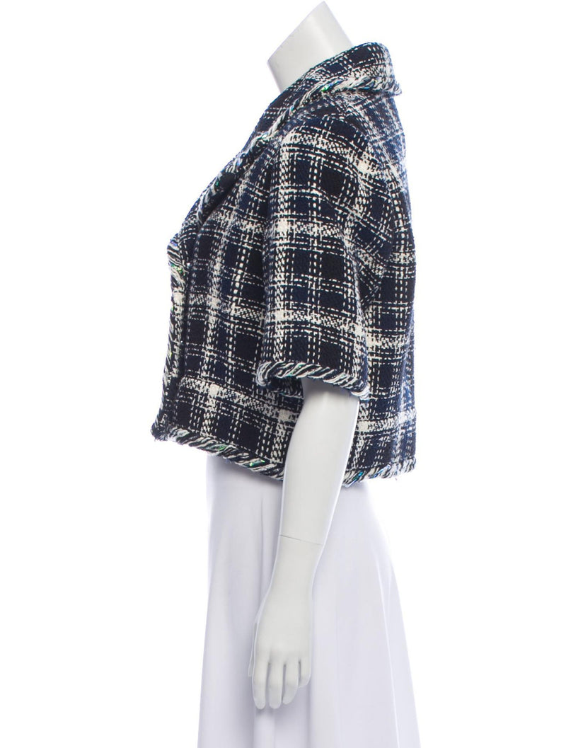 CHANEL 18S Navy Ivory Checked Tweed Jacket Skirt 38 シャネル ネイビー・アイボリー・チェック・ツイード・ジャケット・スカート 即発