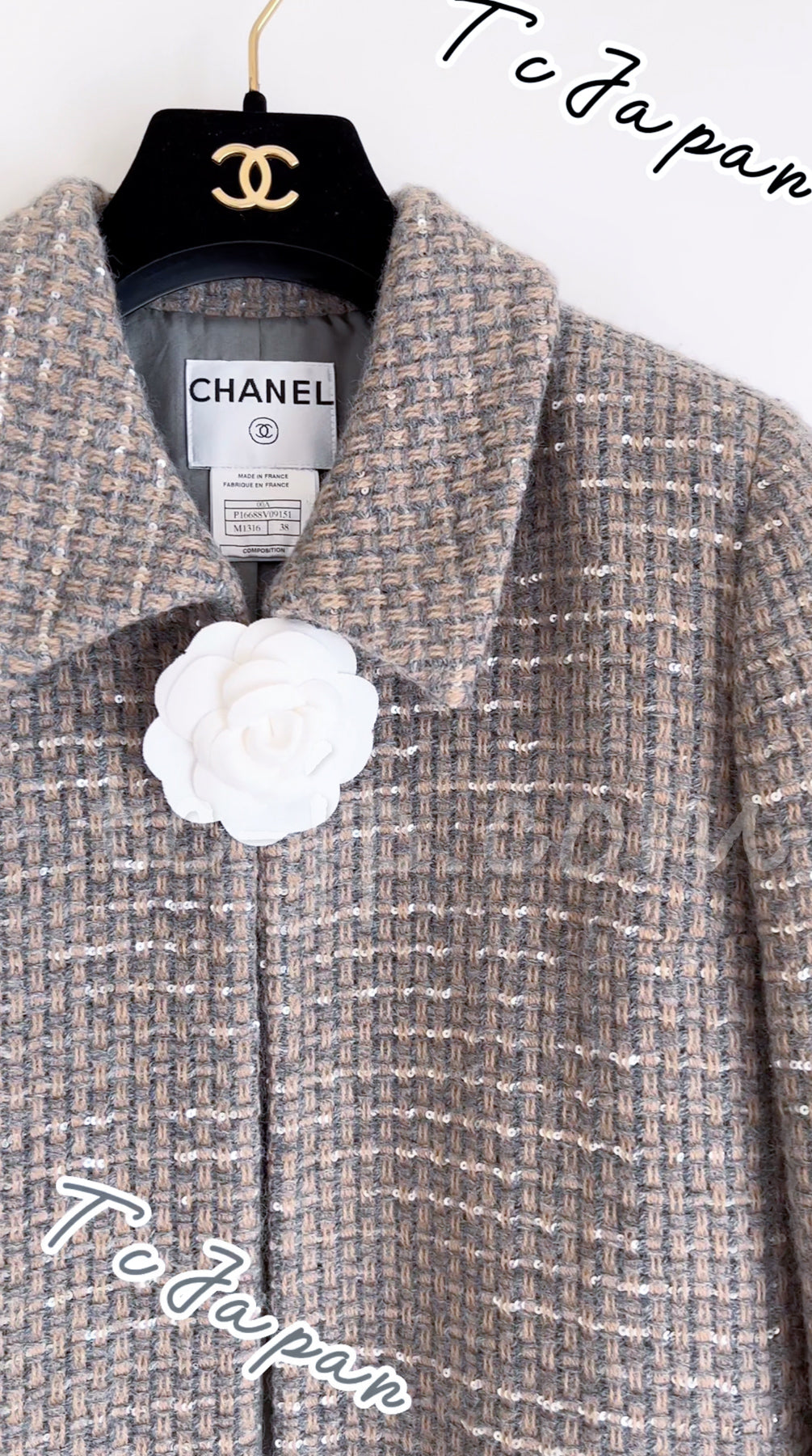 シャネル ベージュ・アルパカ・ウール・コート CHANEL 00A Beige Grey