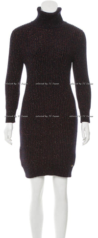 CHANEL 11PF burgundy cashmere knit angora women's dress / シャネル レディース バーガンディ カシミヤ ニット アンゴラ ワンピース
