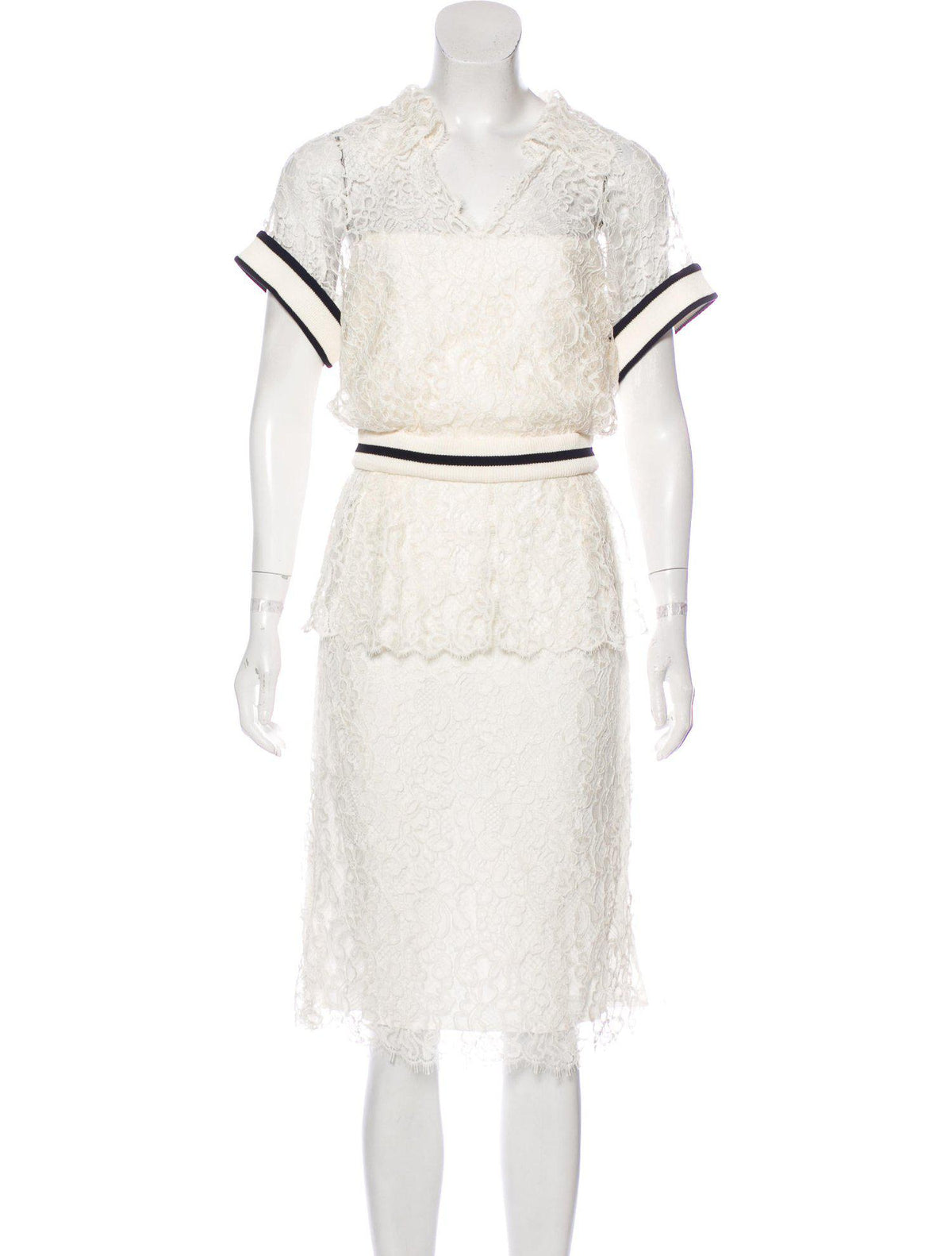 CHANEL 17PS Ivory Cotton Lace Dress 42 シャネル アイボリー・レース・コットン・ワンピース