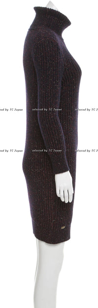 CHANEL 11PF burgundy cashmere knit angora women's dress / シャネル レディース バーガンディ カシミヤ ニット アンゴラ ワンピース