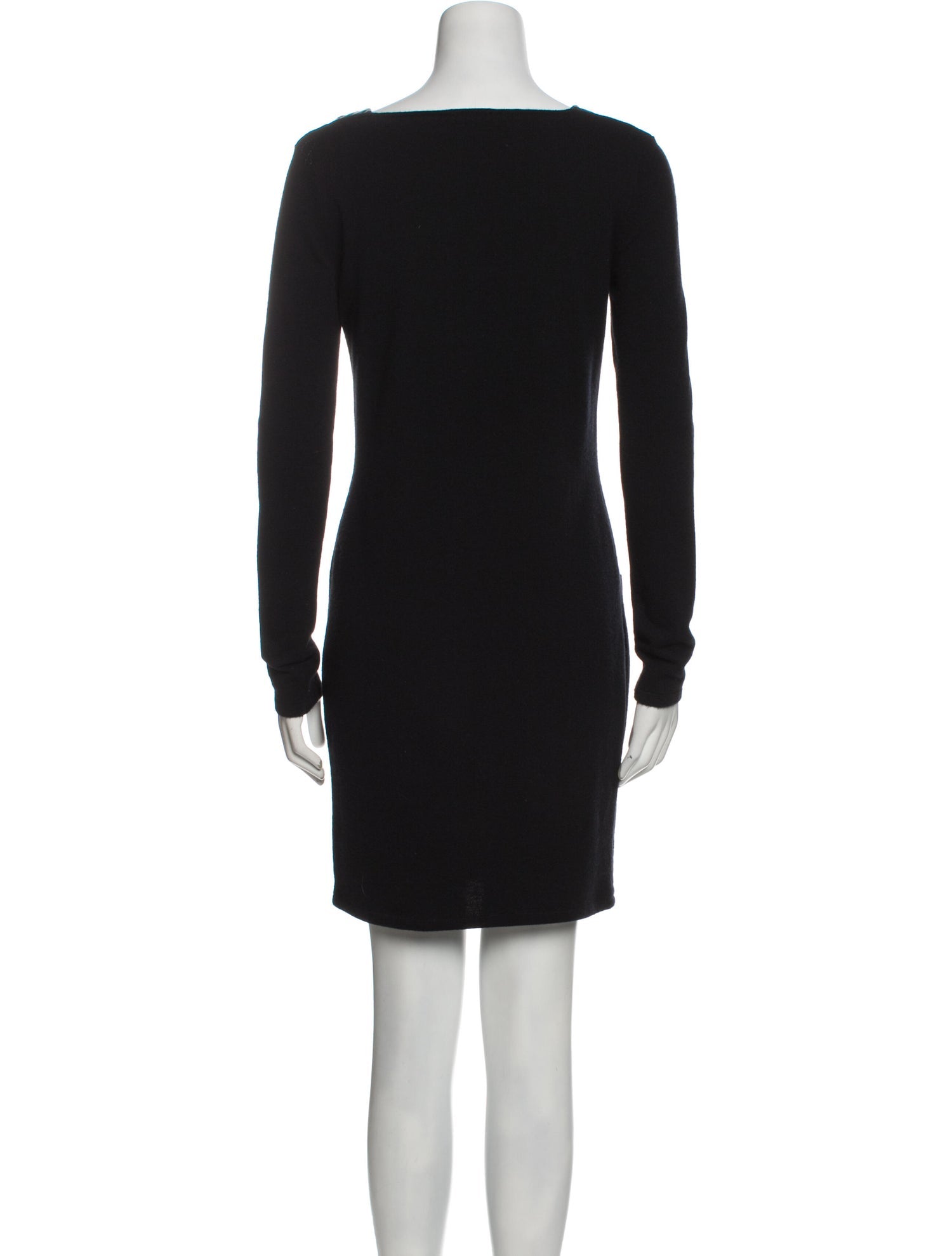 CHANEL 12A Black Wool Cashmere Lambskin Pocket Dress 34 36 シャネル  ブラック・ウール・カシミア・ラムスキン レザー マトラッセ・ポケット・ワンピース 即発