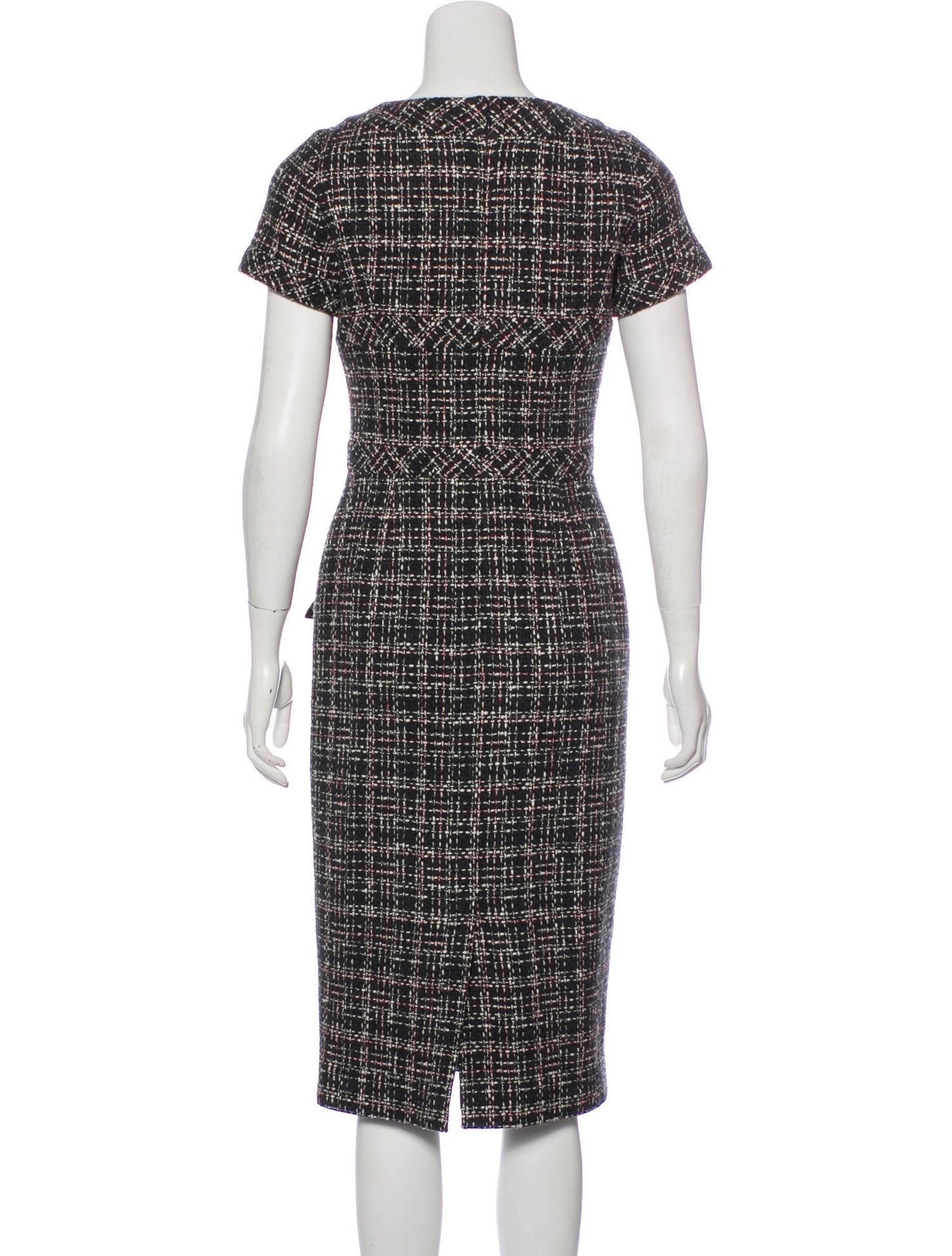 CHANEL 16B Charcoal Gray Tweed Dress 38 シャネル チャコールグレー ウール ツイード ワンピース 即発