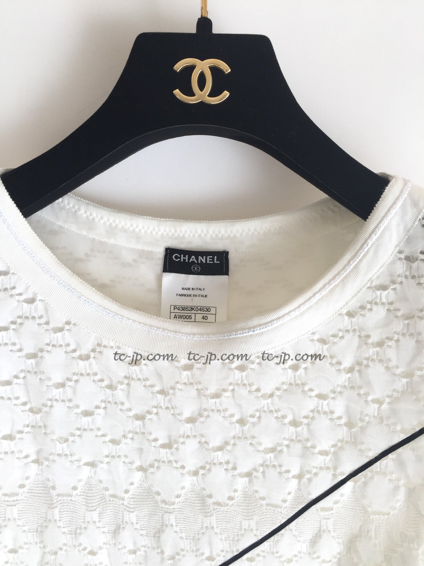 CHANEL 12S White Black Line Short Knit Dress 40 シャネル ホワイト・黒ライン・ニット ワンピース 即発