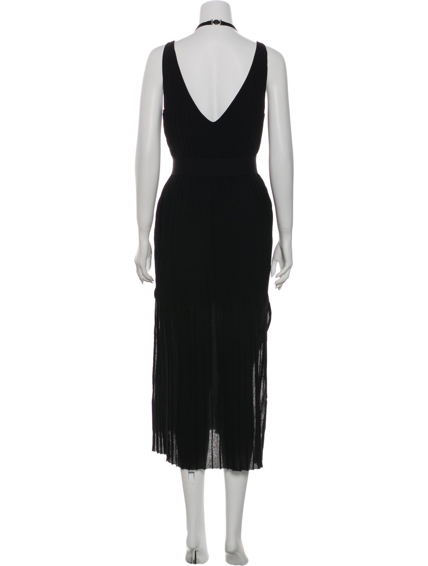 CHANEL 14C Belted Black Sleeveless Party Dress 38 シャネル  ブラック・ロングニット・パーティー・ワンピース 即発