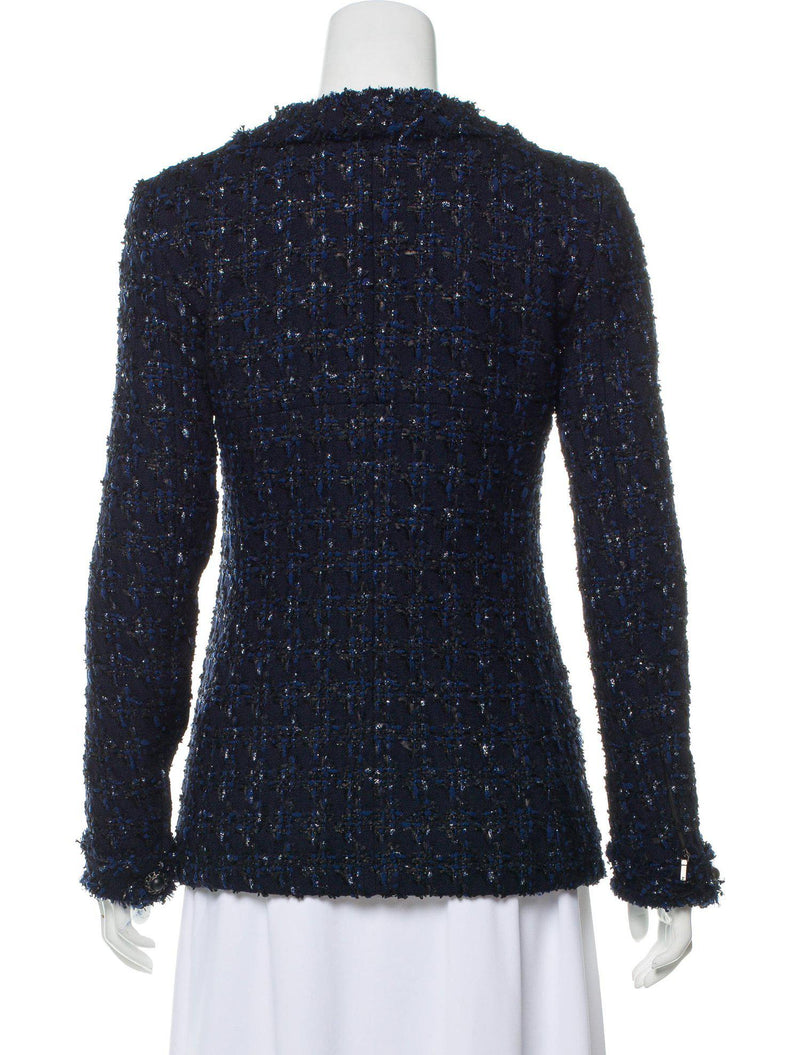 CHANEL 16B Navy Black Grey Tweed Jacket 34 シャネル ネイビー・ブラック・ツイード・ジャケット
