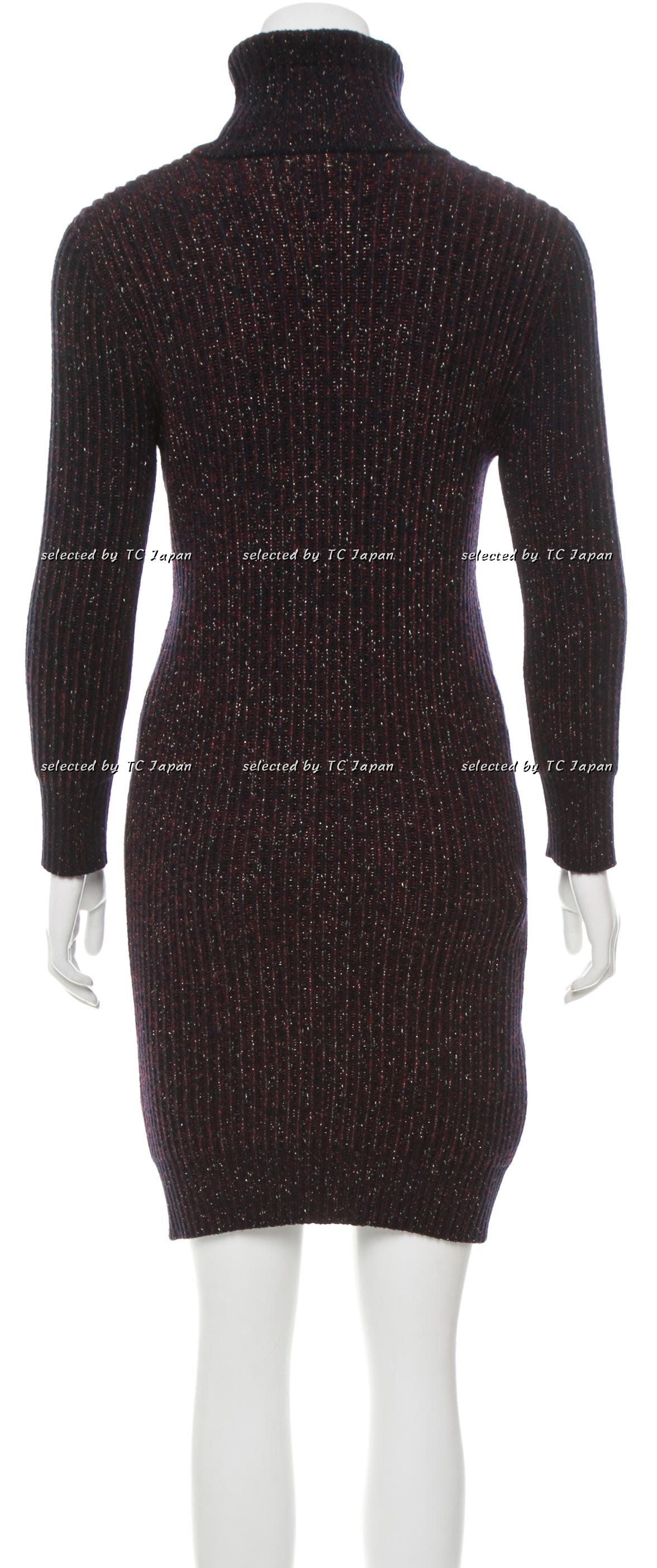CHANEL 11PF burgundy cashmere knit angora women's dress / シャネル レディース バーガンディ カシミヤ ニット アンゴラ ワンピース