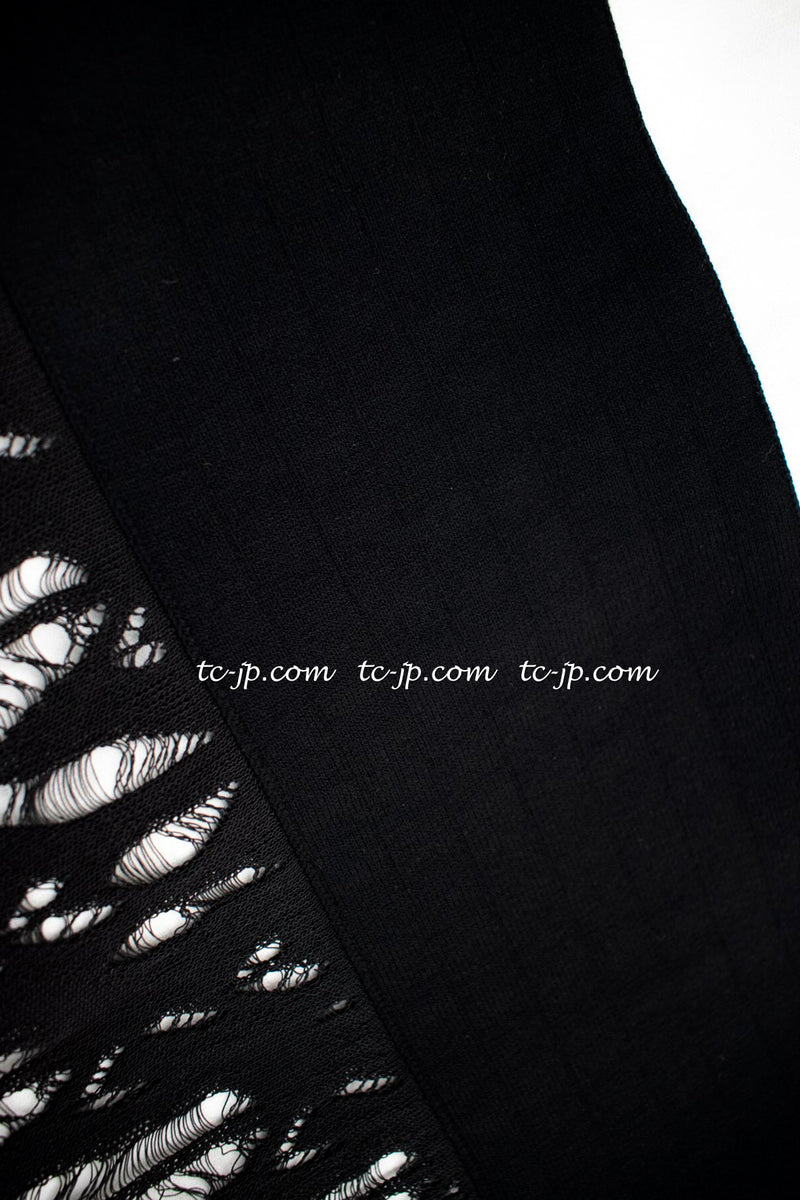 CHANEL 12S White Black Knit Dress 40 シャネル ホワイト・ブラック・ワンピース 即発