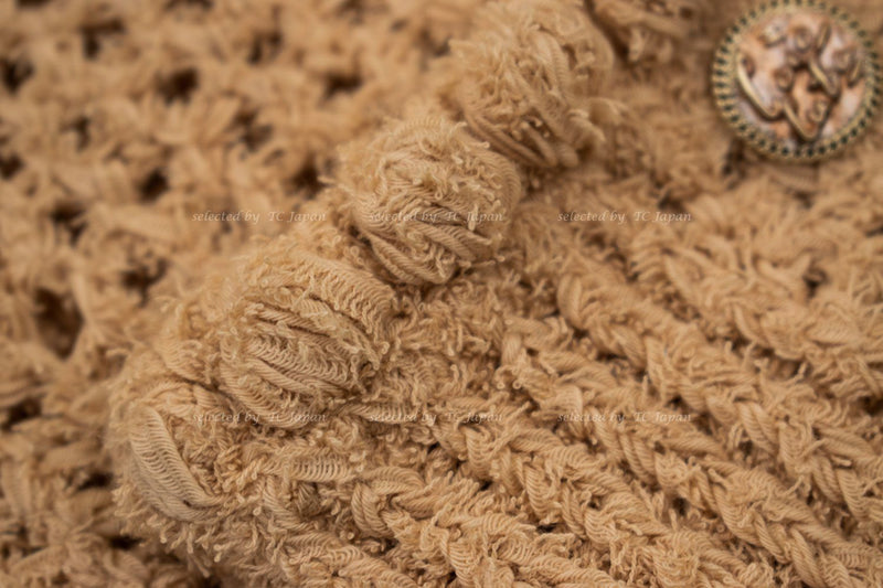 CHANEL 17C Beige Brown cotton knit Dress 36 38 シャネル ベージュ・ブラウン・コットン ニット ワンピース・カーディガン 即発