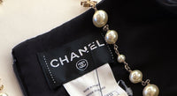 CHANEL 15B Black Wool Silk Tweed Dress 38 シャネル ブラック・ウール・シルク・ツイード・ワンピース