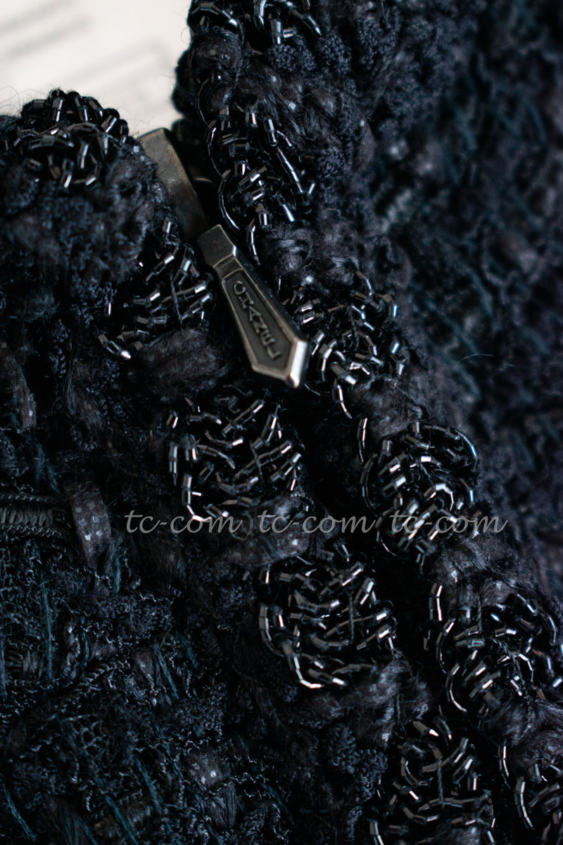 CHANEL 06C Black Epaulets Tweed Jacket 36 40 シャネル ケイト・モス・ブラック・マルチカラー・ジャケット 即発