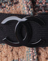 CHANEL 17B Beige Striped Belt Knit Cardigan Jacket Coat 34 シャネル・ベージュ・ストライプ・ニット・ベルト コート