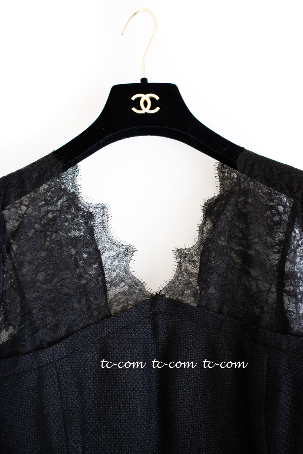 CHANEL 12A $12K Black Lace Long Dress 42 シャネル ブラック・レース・ワンピース・ドレス 即発