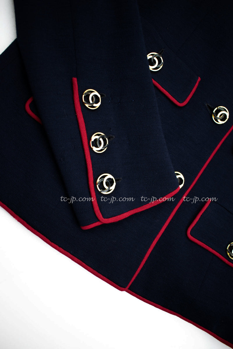 CHANEL Haute Couture Navy Cardigan Jacket 40 シャネル オートクチュール・ネイビー・カーディガン ジャケット 即発 ①