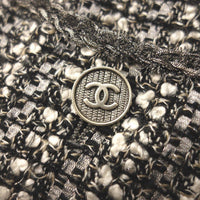 CHANEL 06S Grey Silver Metallic trim Jacket 44 46 シャネル グレー・シルバー・メタリック トリム・ジャケット