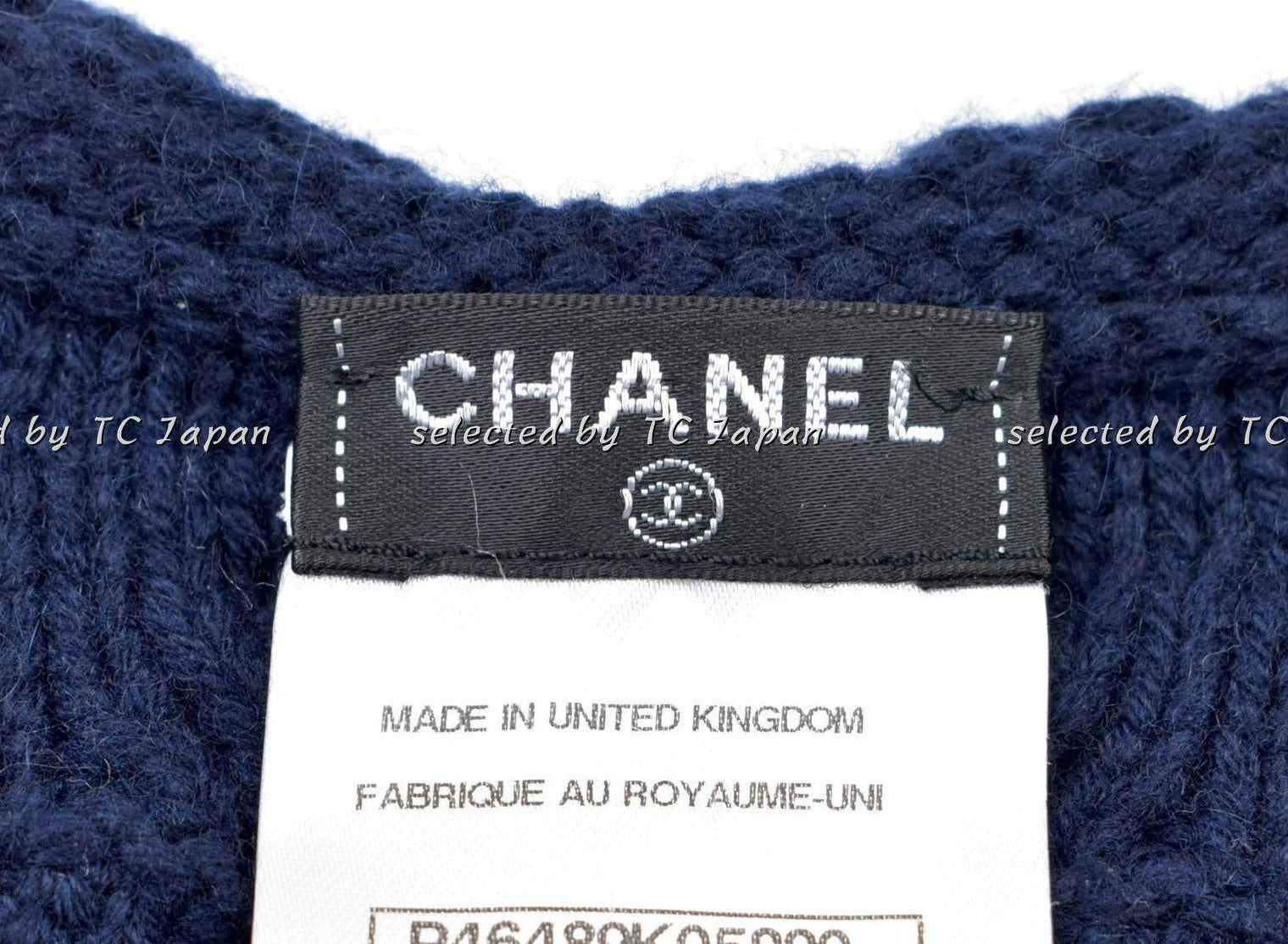 CHANEL 13PF Wine Red Navy Cashmere Cardigan 36 38 40 シャネル ワインレッド・ネイビー・カシミア・カーディガン - シャネル TC JAPAN